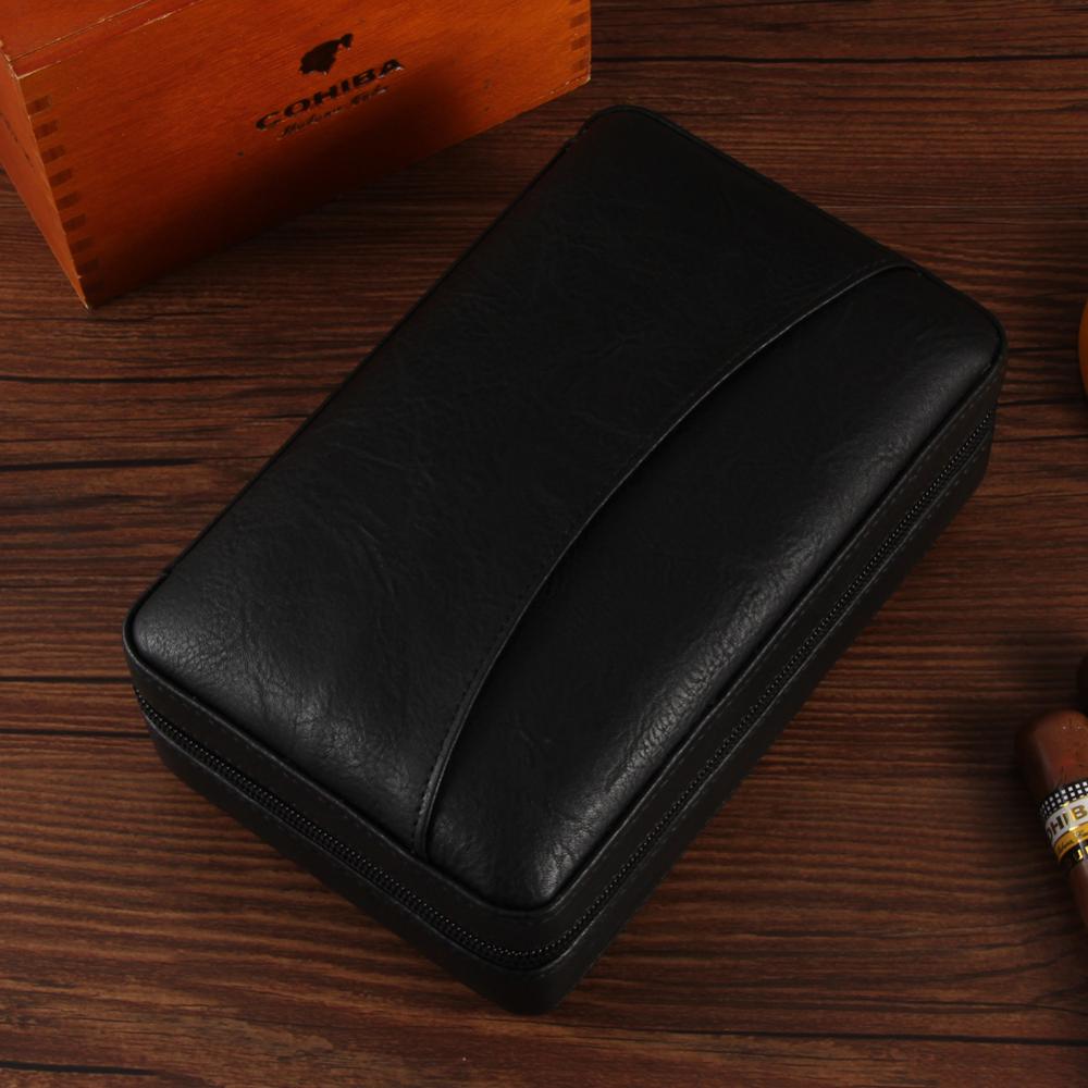 Leather Cigar Travel Case, Leather Cigar Humidor Bag